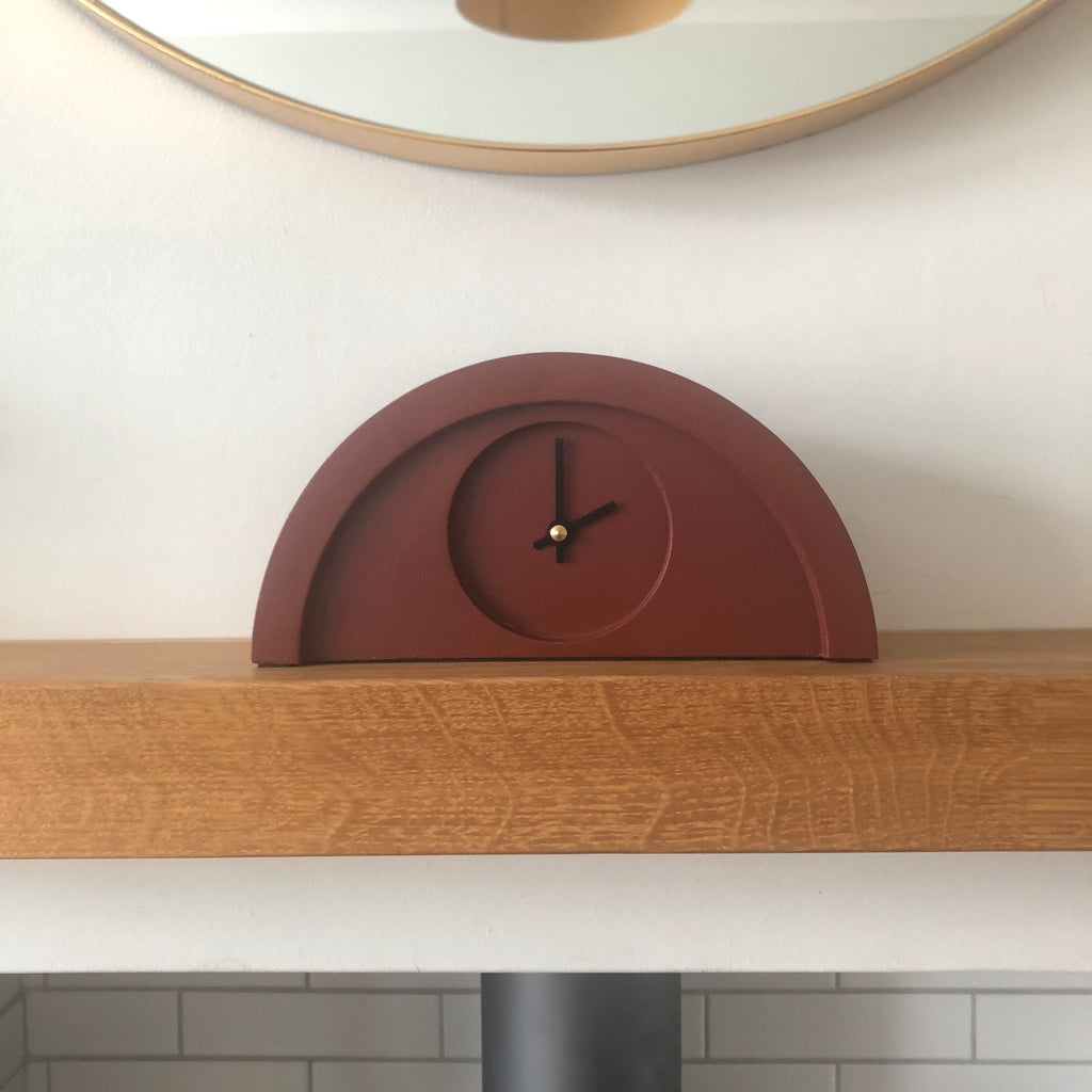 Custom Oxide Red Painted New Deco Clock