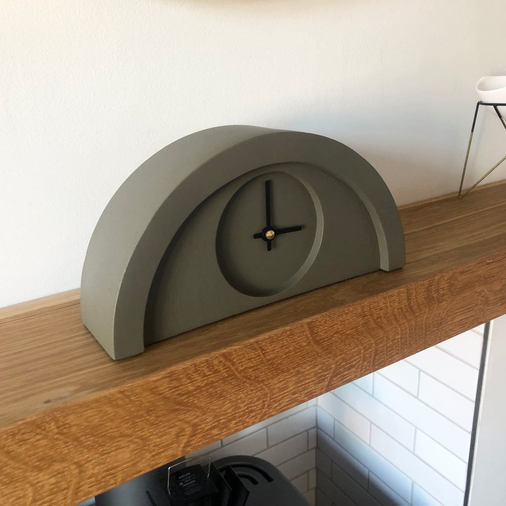 Custom Khaki Painted New Deco Clock