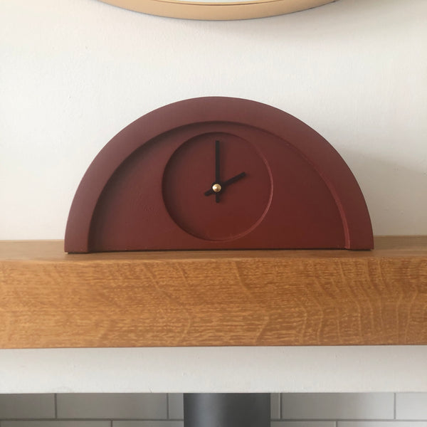 Custom Oxide Red Painted New Deco Clock