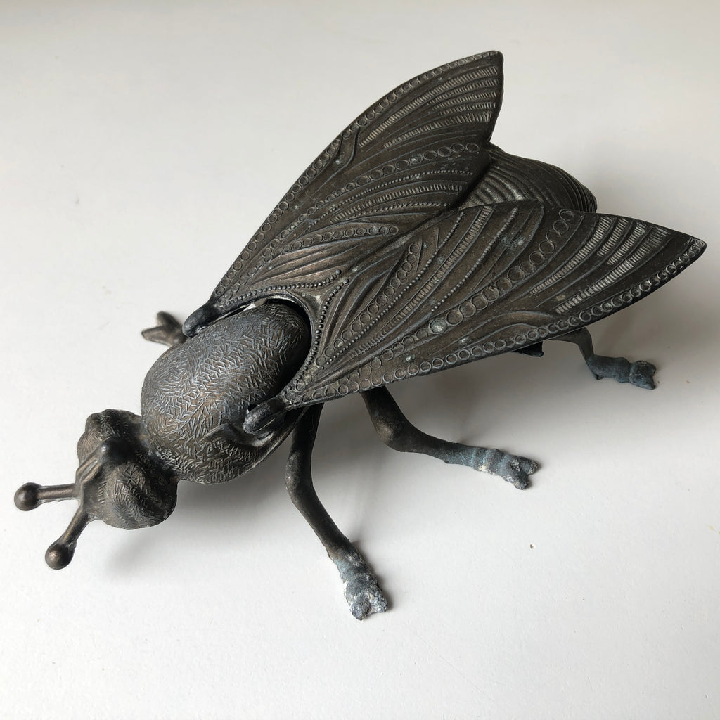 Vintage Italian Cast Metal Decorative Fly Ashtray