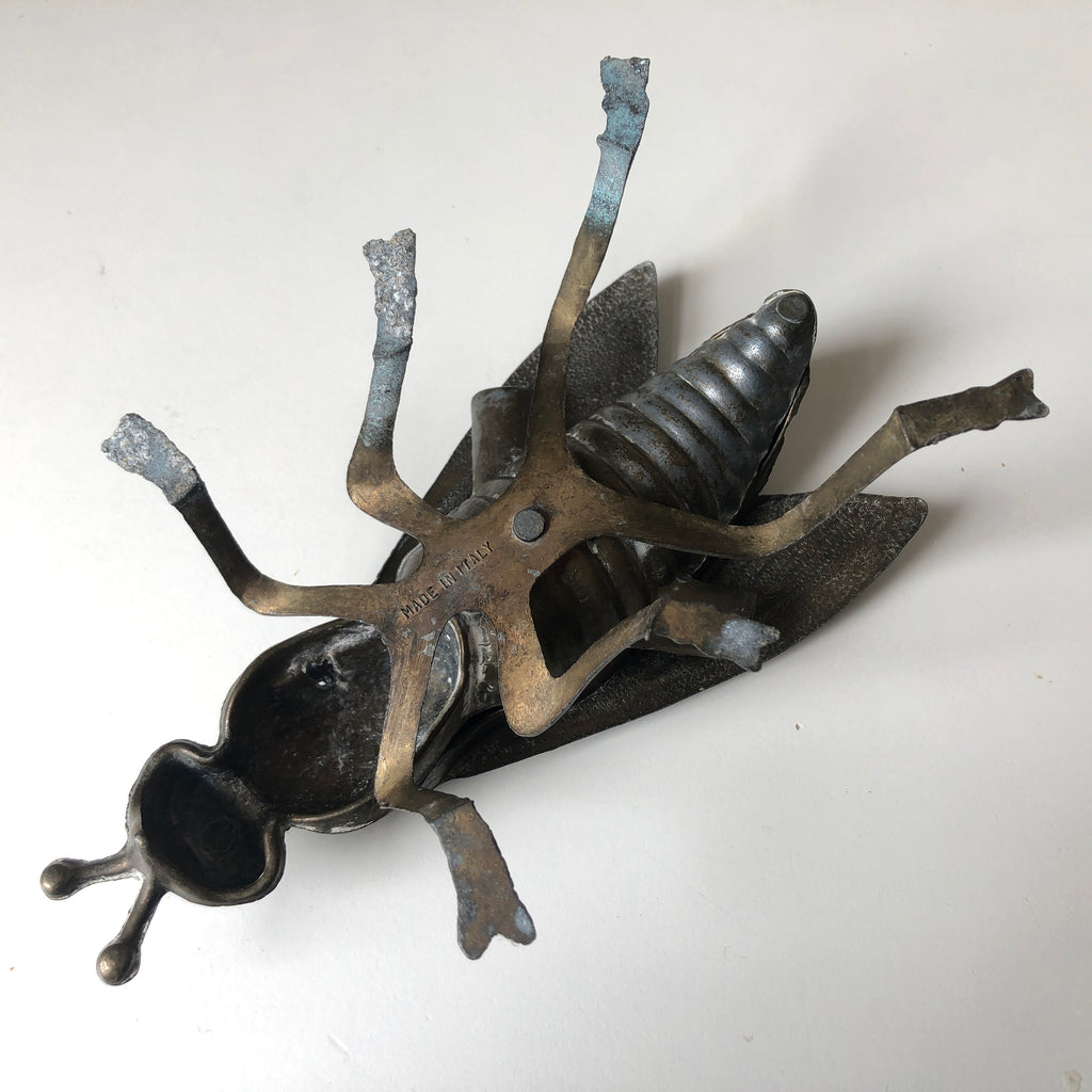 Vintage Italian Cast Metal Decorative Fly Ashtray