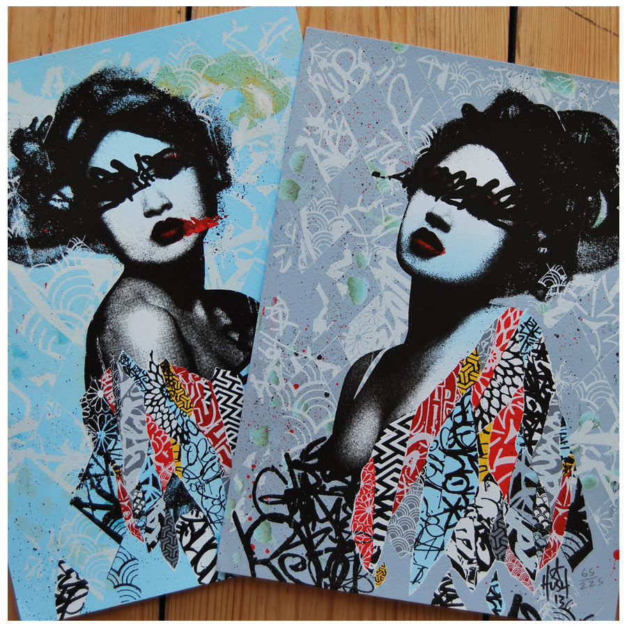Signed Unseen 1 & 2 print set by HUSH