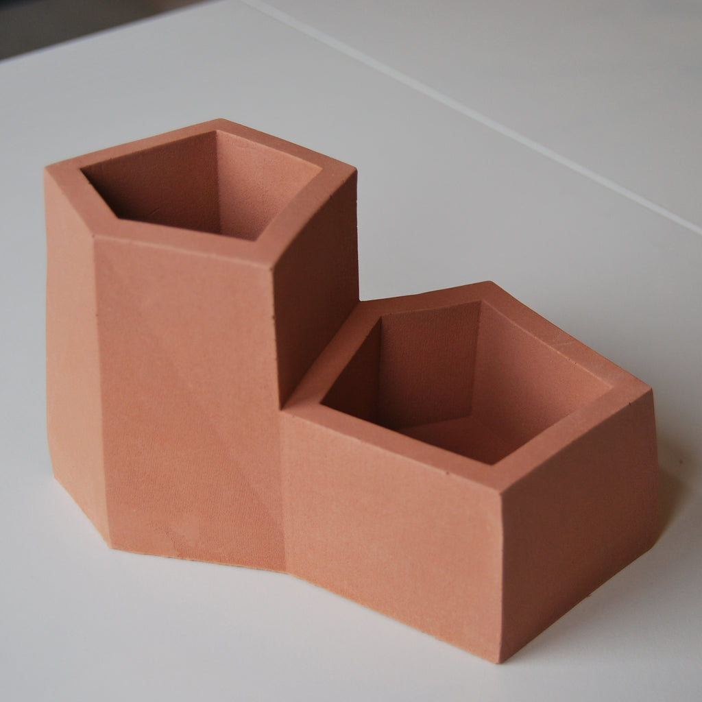 Terracotta Stone Desk Tidy Pen Pot Planter