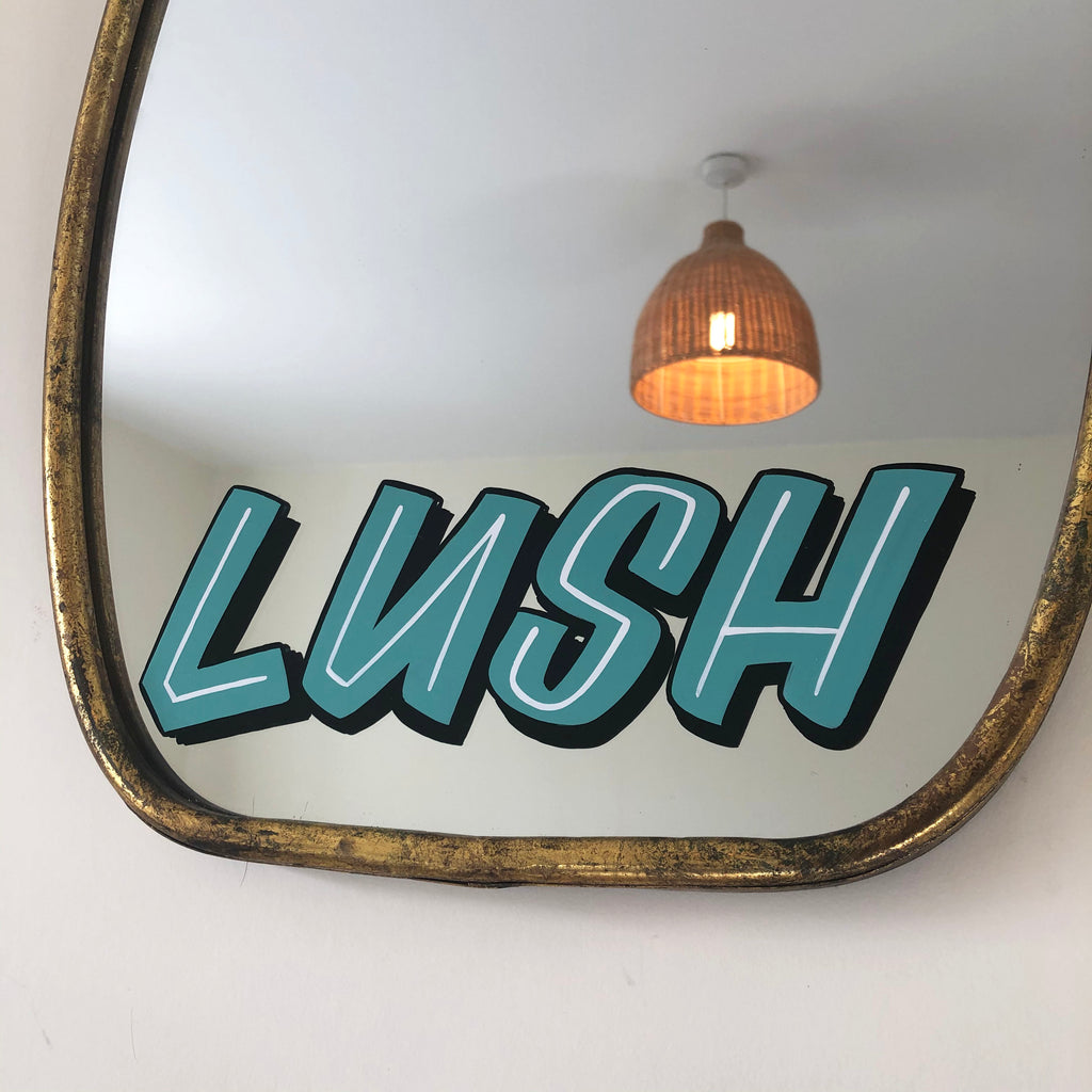 LUSH - Sign written mirror