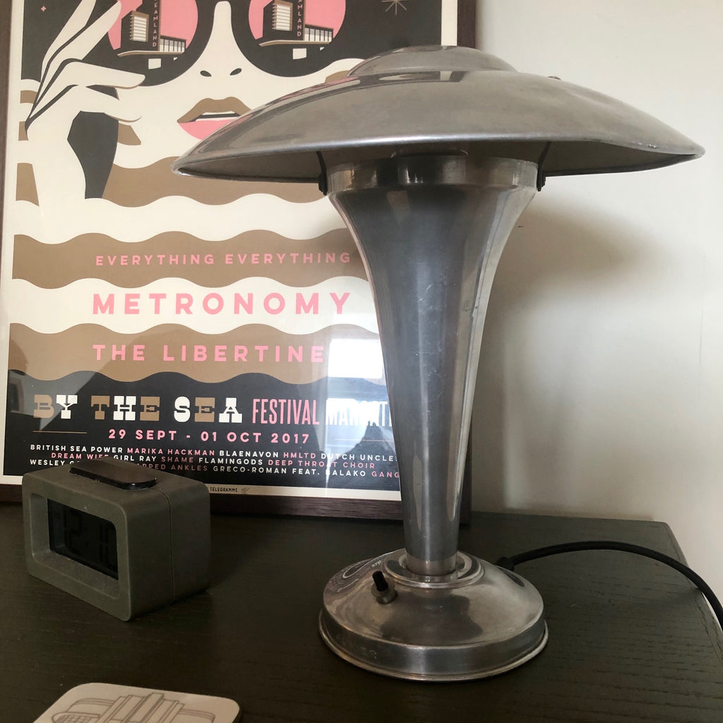 French aluminium lamp by Olivier