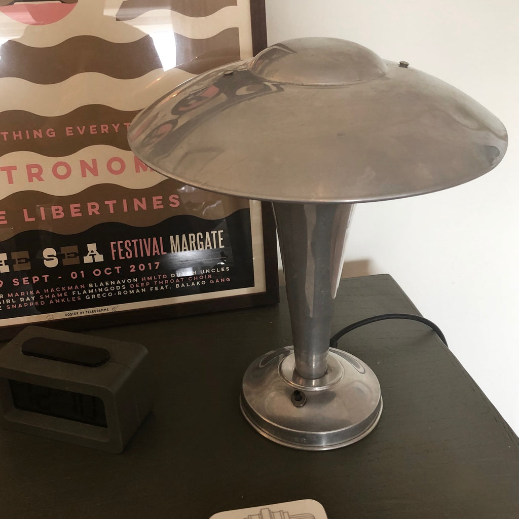 French aluminium lamp by Olivier