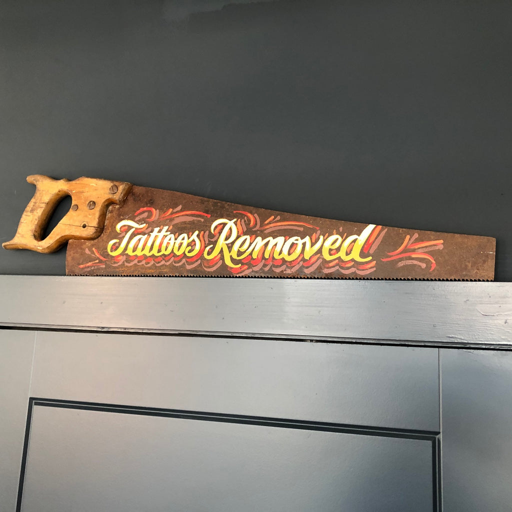 Decorative sign written tattoo art saw #1
