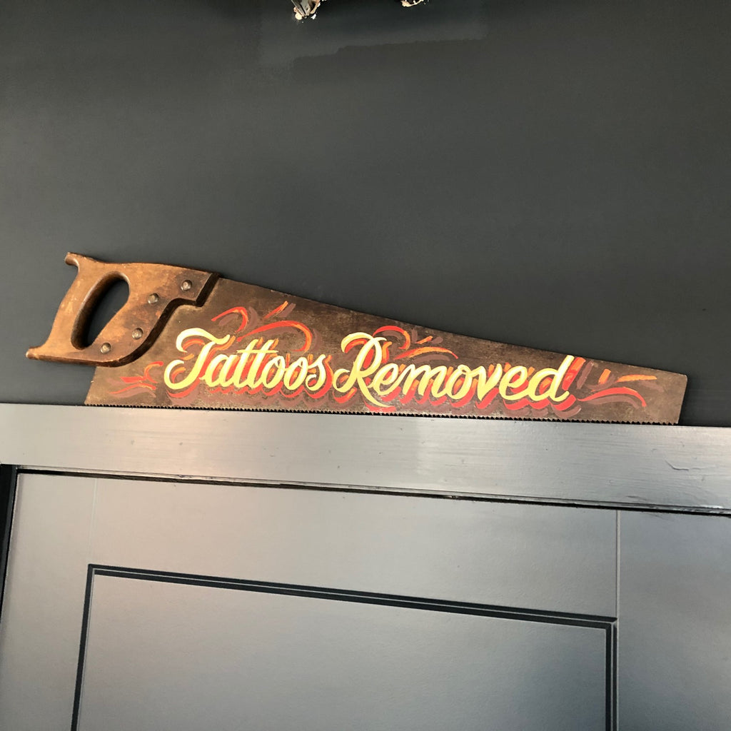 Decorative sign written tattoo art saw #2