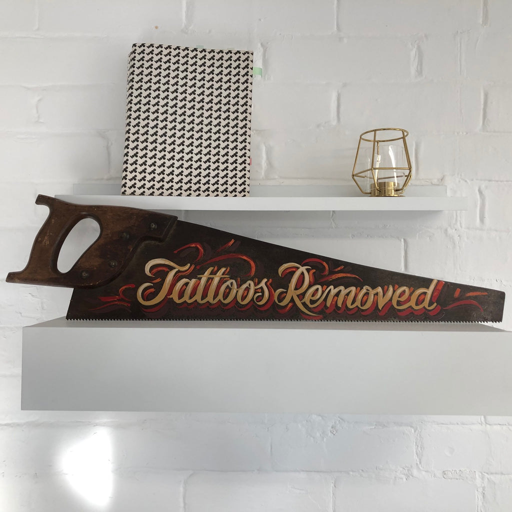 Decorative sign written tattoo art saw #2