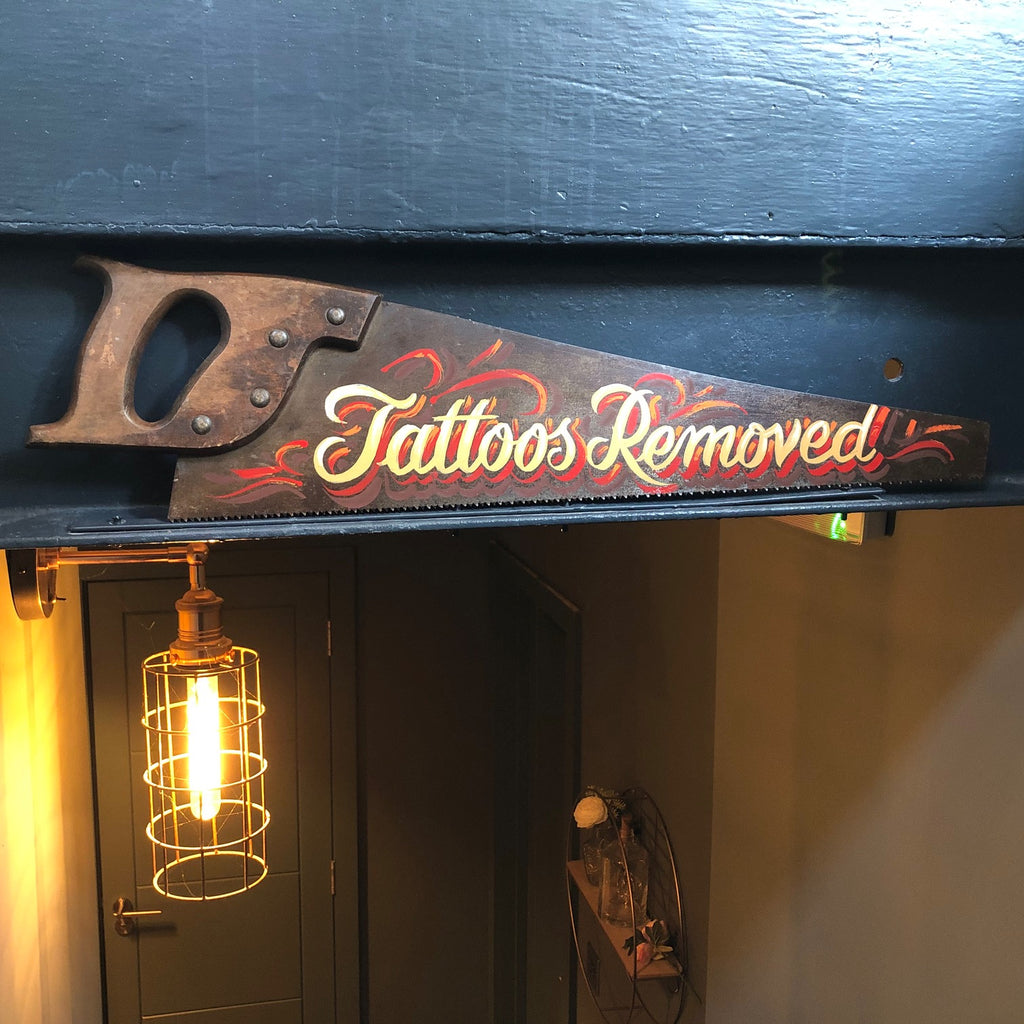 Decorative sign written tattoo art saw #2