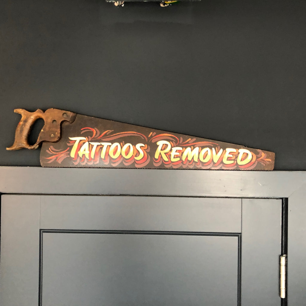Decorative sign written tattoo art saw #3