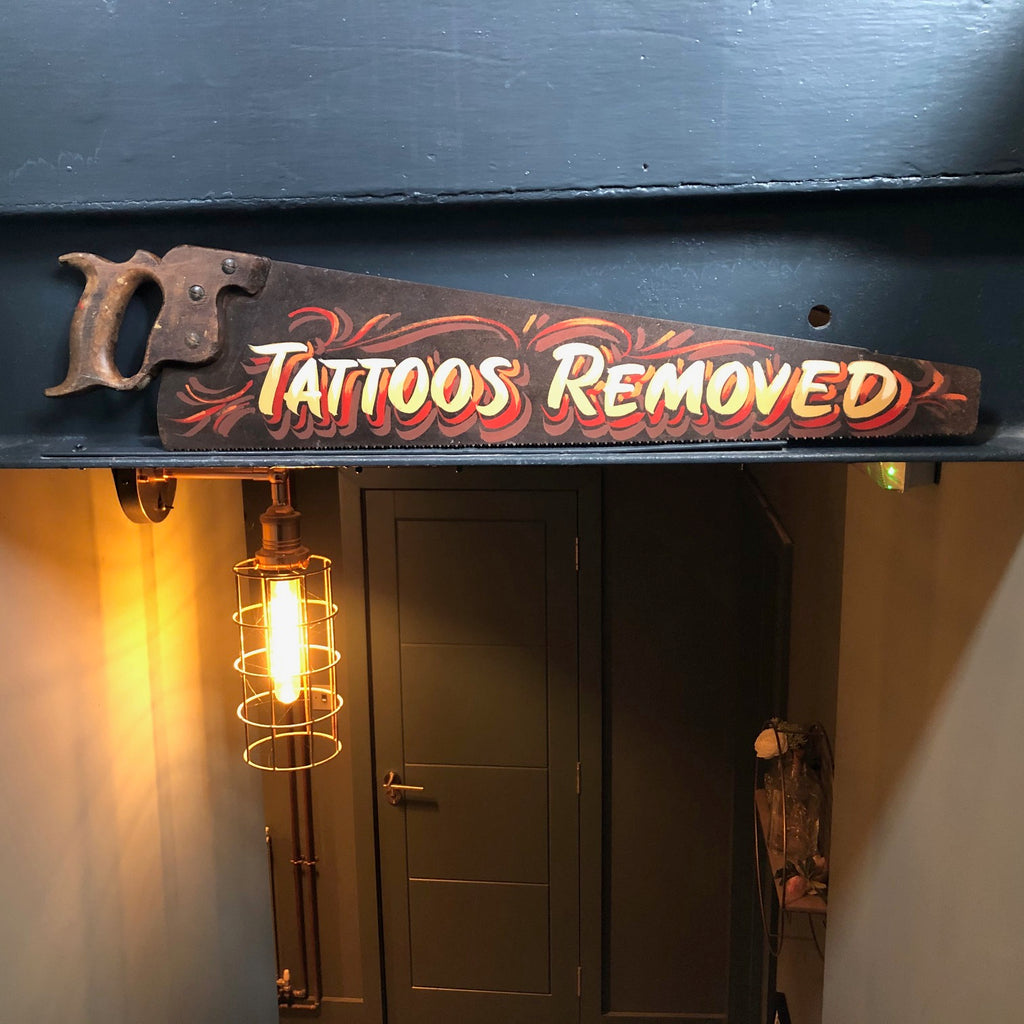 Decorative sign written tattoo art saw #3